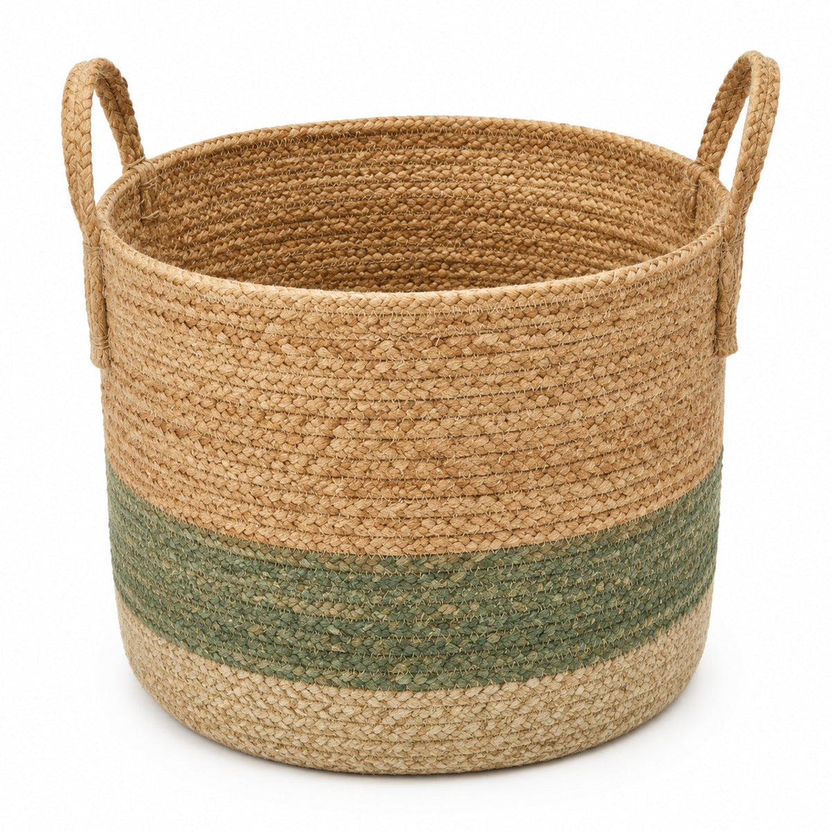 Handwoven jute basket made from natural fibre